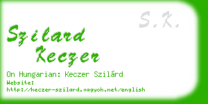 szilard keczer business card