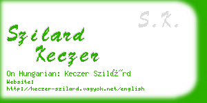 szilard keczer business card